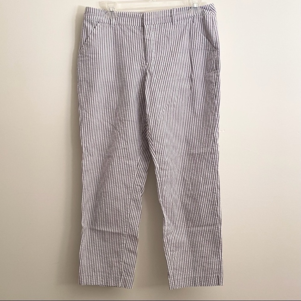 Merona Gray and White Striped Seersucker Pants
